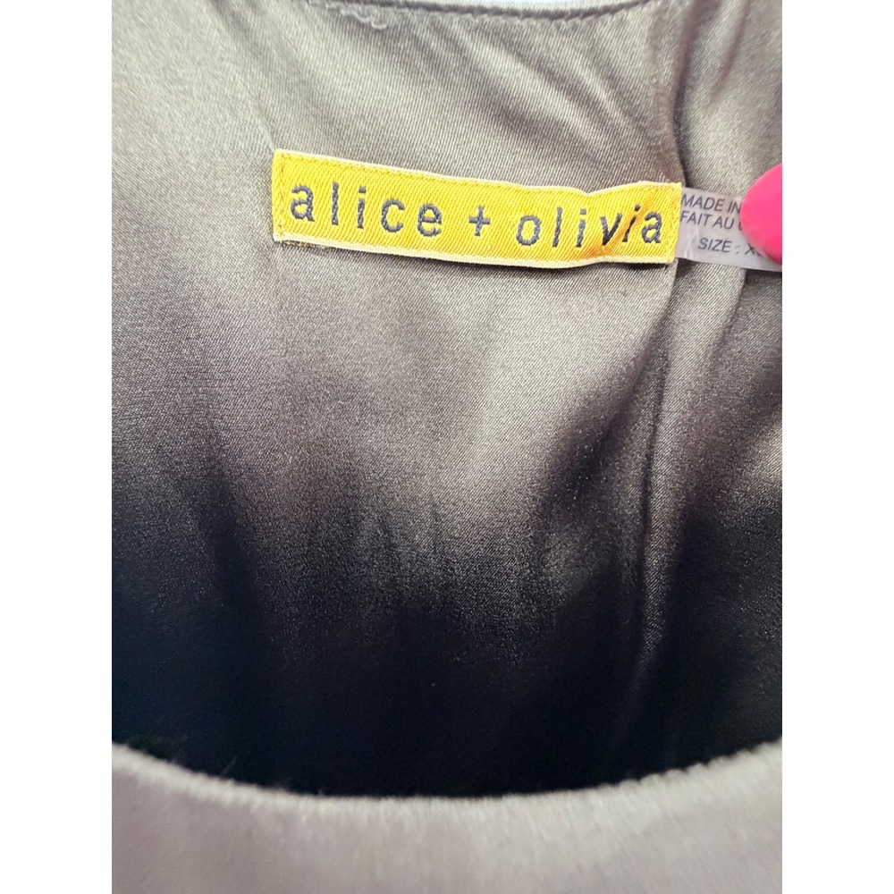 Alice + Olivia Tank Dress Womens XS Olive Green Silk Draped Mini Elastic waist - Picture 5 of 11